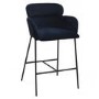ALMOST PERFECT - Navy Velvet Curved Counter Stool - Isla