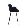 ALMOST PERFECT - Navy Velvet Curved Counter Stool - Isla