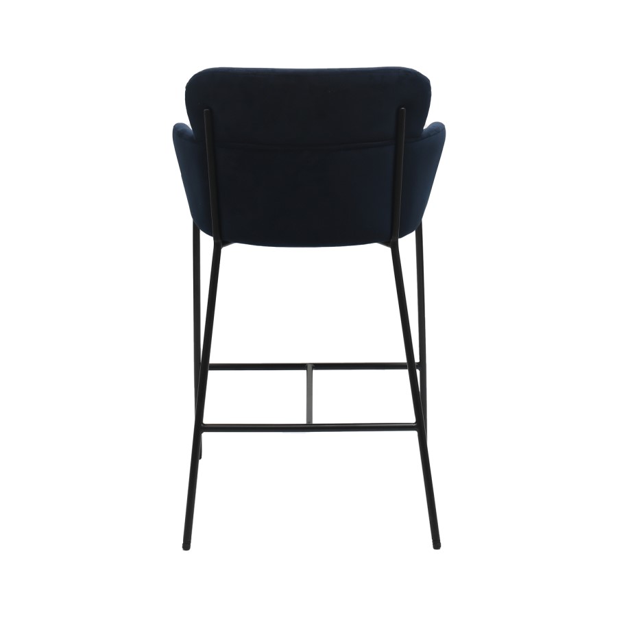 ALMOST PERFECT - Navy Velvet Curved Counter Stool - Isla