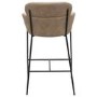 Beige Faux Leather Curved Kitchen Stool with Back - Isla