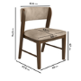 Set of 4 Beige PU Curved Back Wooden Dining Chairs with Walnut Finish Legs - June