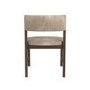 Set of 6 Beige PU Curved Back Wooden Dining Chairs with Walnut Finish Legs - June