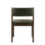 Set of 6 Green Velvet Curved Back Wooden Dining Chairs with Walnut Finish Legs - June