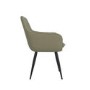 Round to Oval Black Extendable Dining Table Set with 4 Sage Green Faux Leather Chairs - Seats 4 - Karie