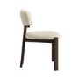 Round to Oval Walnut Extendable Dining Table Set with 4 Cream Upholstered Chairs - Seats 4 - Karie
