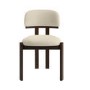 Round to Oval Walnut Extendable Dining Table Set with 4 Cream Upholstered Chairs - Seats 4 - Karie