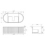 1200mm Walnut Wood Effect Fluted Wall Hung Vanity Unit with Solid Surface Basin - Kobe