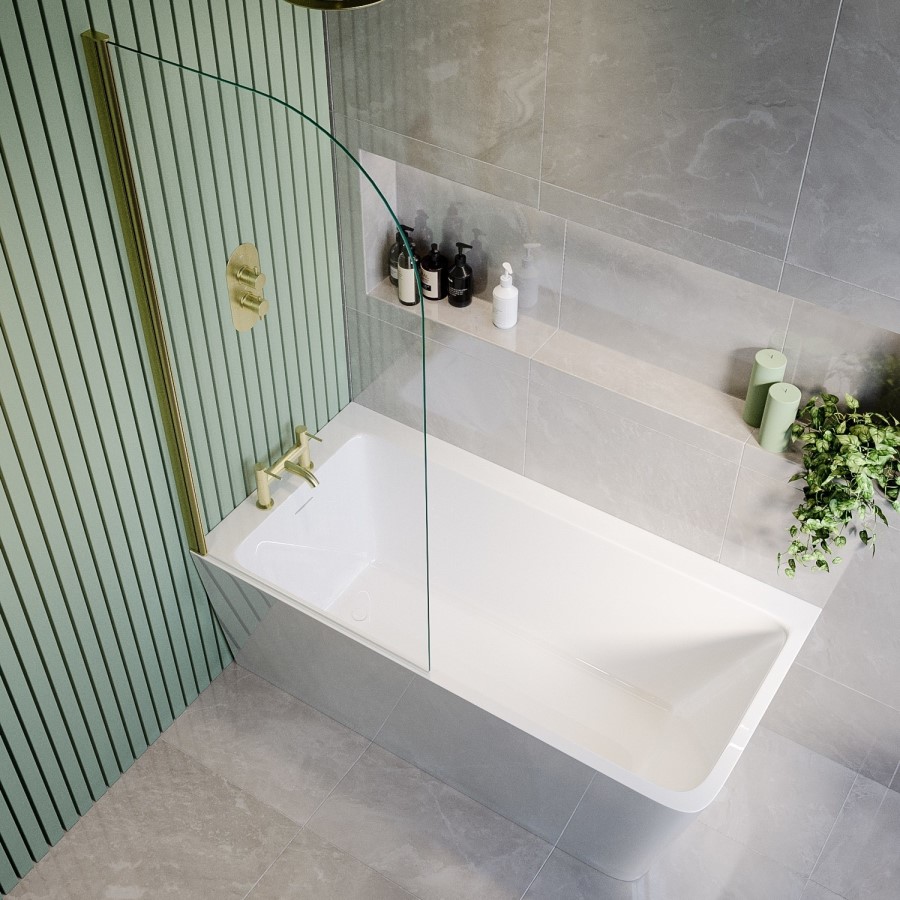 Brass Freestanding Left Hand Shower Bath Suite with Toilet and Basin - Kona