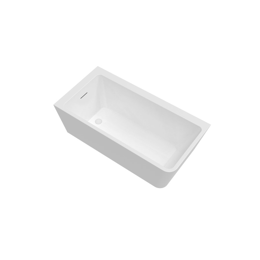 Freestanding Shower Bath Single Ended Left Hand Corner with Brass Bath Screen 1500 x 740mm - Kona