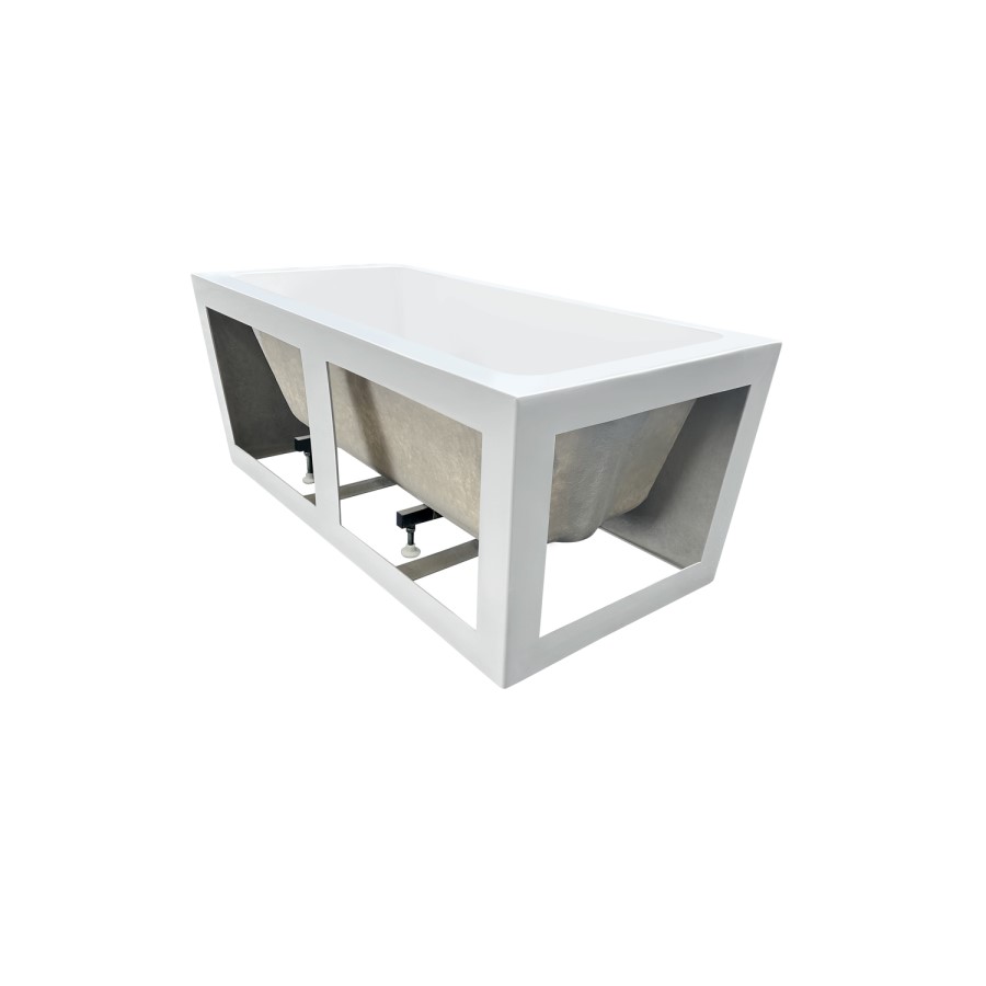 Freestanding Single Ended Left Hand Corner Shower Bath with Chrome Bath Screen with Towel Rail 1500 x 740mm - Kona
