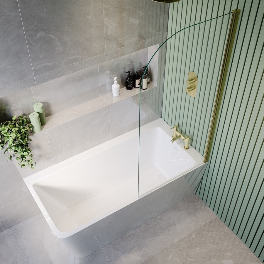 Brass Freestanding Right Hand Shower Bath Suite with Toilet and Basin - Kona
