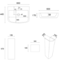 Black Freestanding Right Hand Shower Bath Suite with Toilet and Basin - Kona