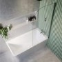 Chrome Freestanding Right Hand Shower Bath Suite with Toilet and Basin - Kona
