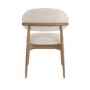 Beige Upholstered Curved Dining Chair with Solid Wood Exposed Back - Kori