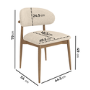 Beige Upholstered Curved Dining Chair with Solid Oak Open Back - Kori