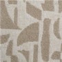 ALMOST PERFECT - Beige Printed Upholstered Curved Dining Chair With Solid Rustic Oak Exposed Back - Kori