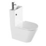 Close Coupled Closed Back Toilet with Sink on Top & Chrome Fittings Cloakroom Suite - Legend