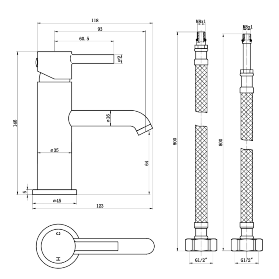 Close Coupled Closed Back Toilet with Sink on Top & Chrome Fittings Cloakroom Suite - Legend