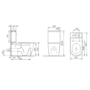 Close Coupled Closed Back Toilet with Sink on Top & Brass Fittings Cloakroom Suite - Legend