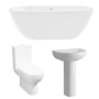 Modern Freestanding 1545mm Bath Suite with Toilet & Basin - Lisbon