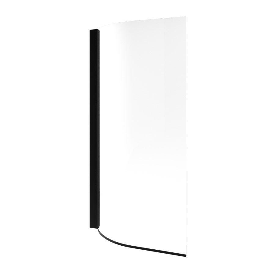 Freestanding Shower Bath Single Ended Right Hand Corner with Black Bath Screen 1650 x 740mm - Lisbon