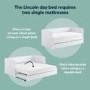 Double Wooden Day Bed with Trundle Storage and 2 Mattresses - Lincoln