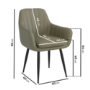 Set of 4 Sage Green Faux Leather Dining Chairs - Logan