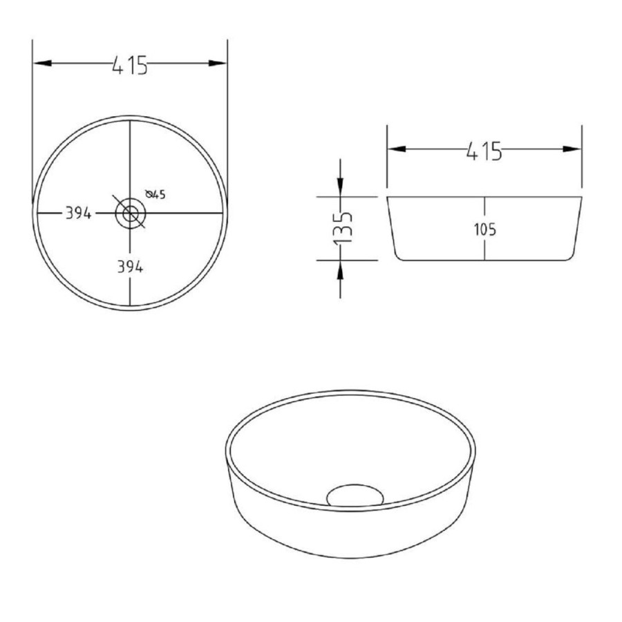 600mm Walnut Wood Effect Wall Hung Countertop Vanity Unit with Basin - Lugo