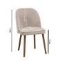 Neutral Ceramic Round Walnut Dining Table Set with 4 Beige Upholstered Chairs - Seats 4 - Malia