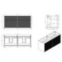 1250mm Black Wooden Fluted Wall Hung Double Countertop Vanity Unit - Matira