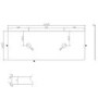 1250mm Wooden Fluted Freestanding Double Countertop Vanity Unit with Basins - Matira