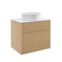 650mm Wooden Fluted Wall Hung Countertop Vanity Unit with Basin - Matira