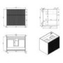 650mm Wooden Fluted Wall Hung Countertop Vanity Unit with Basin - Matira