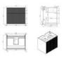 650mm Black Wooden Fluted Wall Hung Countertop Vanity Unit with Basin - Matira