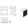 650mm Black Wooden Fluted Freestanding Countertop Vanity Unit - Matira