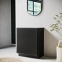 650mm Black Wooden Fluted Freestanding Countertop Vanity Unit - Matira