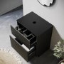 650mm Black Wooden Fluted Freestanding Countertop Vanity Unit - Matira