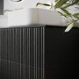 650mm Black Wooden Fluted Freestanding Countertop Vanity Unit - Matira