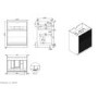 650mm Black Wooden Fluted Freestanding Countertop Vanity Unit with Basin and Wood Effect Worktop - Matira