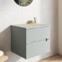 600mm Green Fluted Wall Hung Countertop Vanity Unit - Melbourne