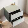 600mm Green Fluted Wall Hung Countertop Vanity Unit - Melbourne