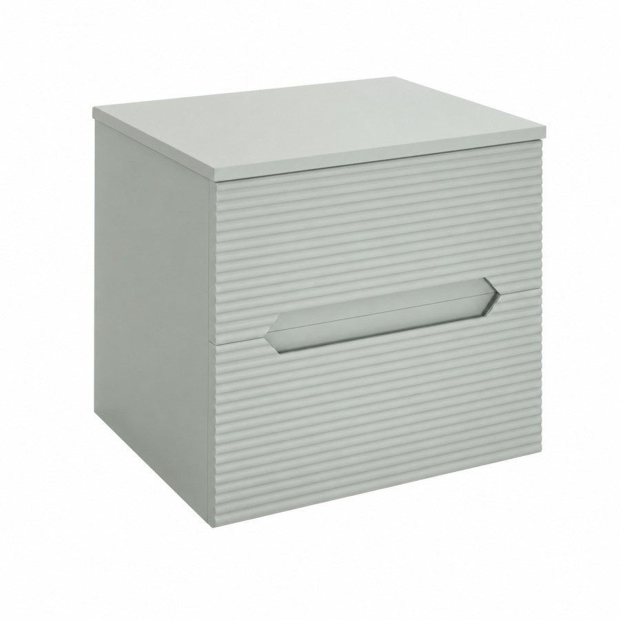600mm Green Fluted Wall Hung Countertop Vanity Unit - Melbourne