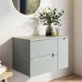 800mm Green Fluted Wall Hung Countertop Vanity Unit - Melbourne
