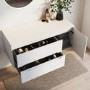 1200mm White Fluted Wall Hung Countertop Vanity Unit - Melbourne