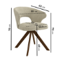 Set of 6 Beige Upholstered Swivel Dining Chairs with Walnut Legs - Mila