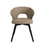 Set of 4 Beige Faux Leather Swivel Dining Chairs - Mila