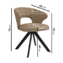 Set of 6 Beige Faux Leather Swivel Dining Chairs - Mila