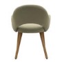 Set of 2 Sage Green Velvet Dining Chairs with Oak Legs - Colbie