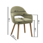 Set of 2 Sage Green Velvet Dining Chairs with Oak Legs - Colbie