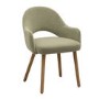 Set of 2 Sage Green Velvet Dining Chairs with Oak Legs - Colbie